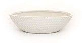 Ceramic Eye Bowl - 4.5H X 15 X 6.75 WHT MATTE