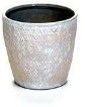 Ceramic Pot - 6.5H X 7  WHI WEAVE 50P