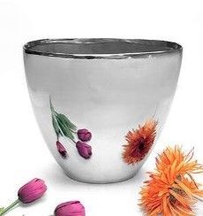 Porcelain Eye Vase - 12H x 12 x 5 SLVR 36P