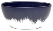Porcelain Eye Vase - 5H x 11.5 x5  BLK WHT BAS