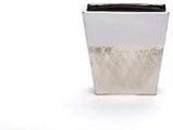 Porcelain Rectangle Vase - 7.75H x 8 x 3.25 56P WHT-CHMPGN