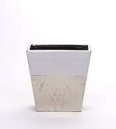 Porcelain Rectangle Vase - 9.5H x 9.5 x 4.2 WHT-CHMPGN