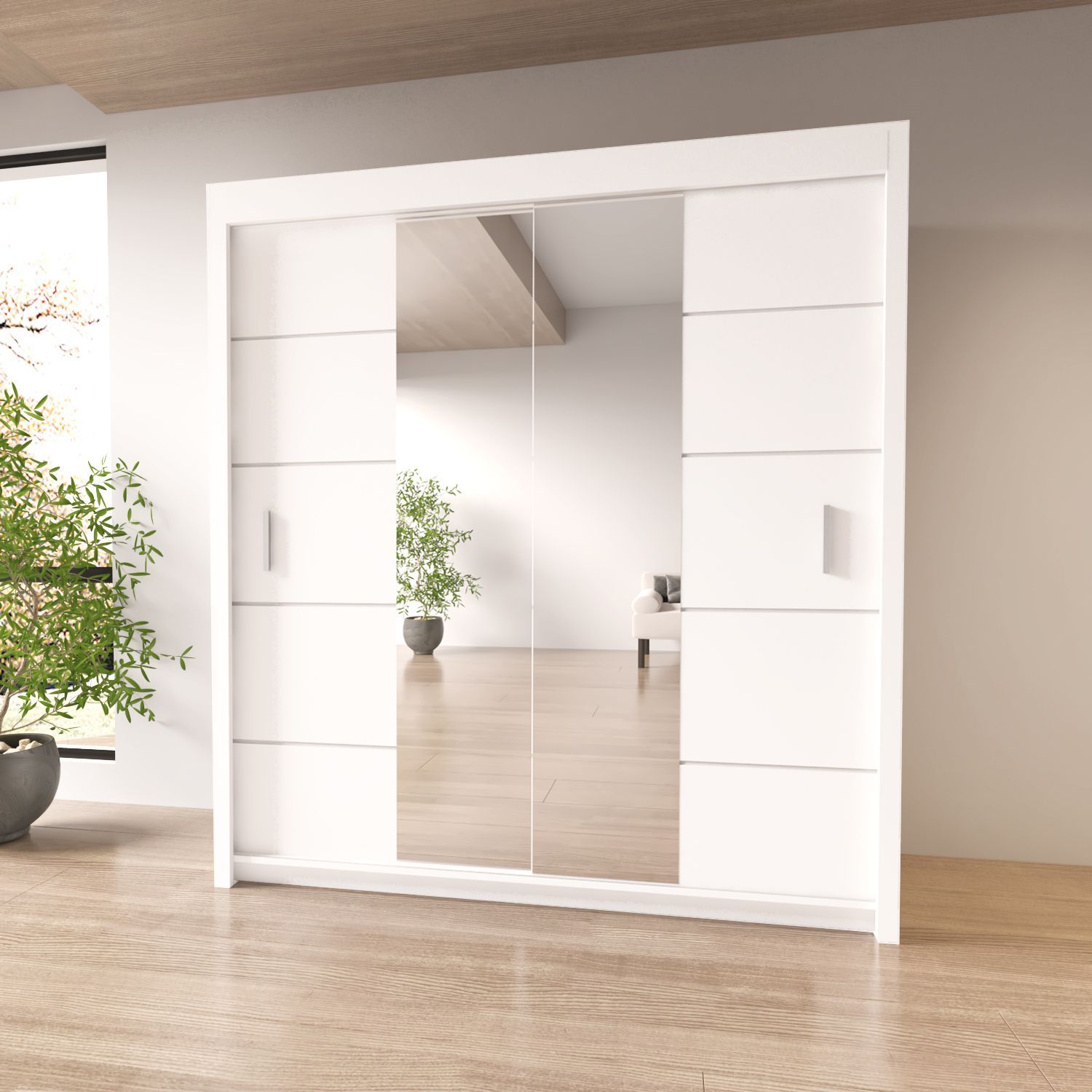Mirrored Bedroom Sliding Door Wardrobe - Oslo