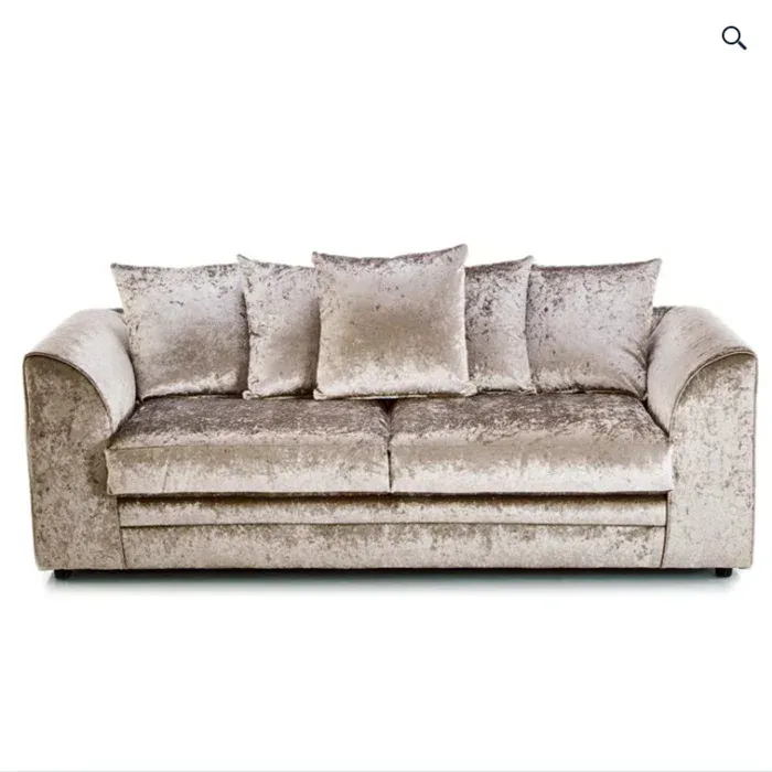 Crystal Crushed Velvet 3 Seater Sofa