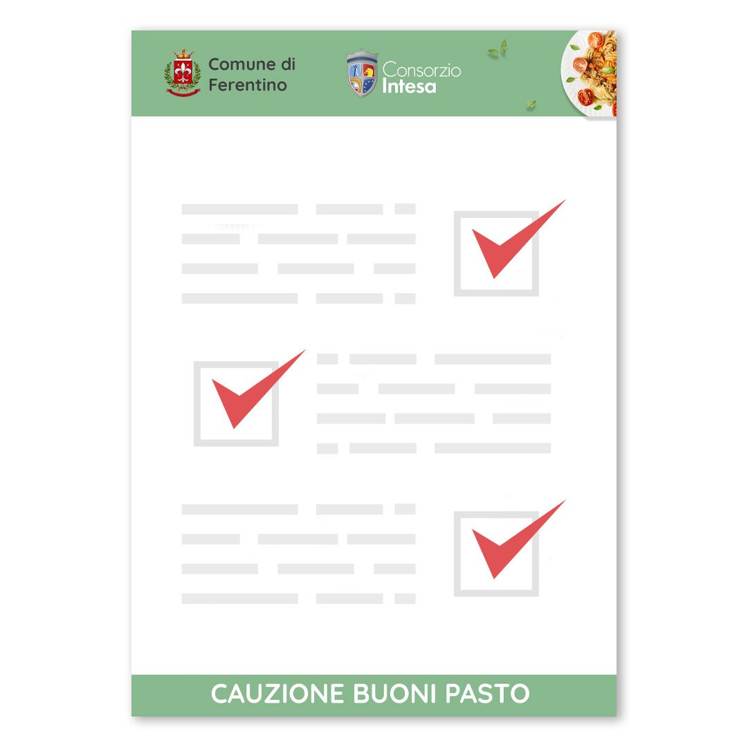 Versamento della Cauzione Richiesta per l'attivazione del servizio integrativo mensa scolastica nel Comune di Ferentino