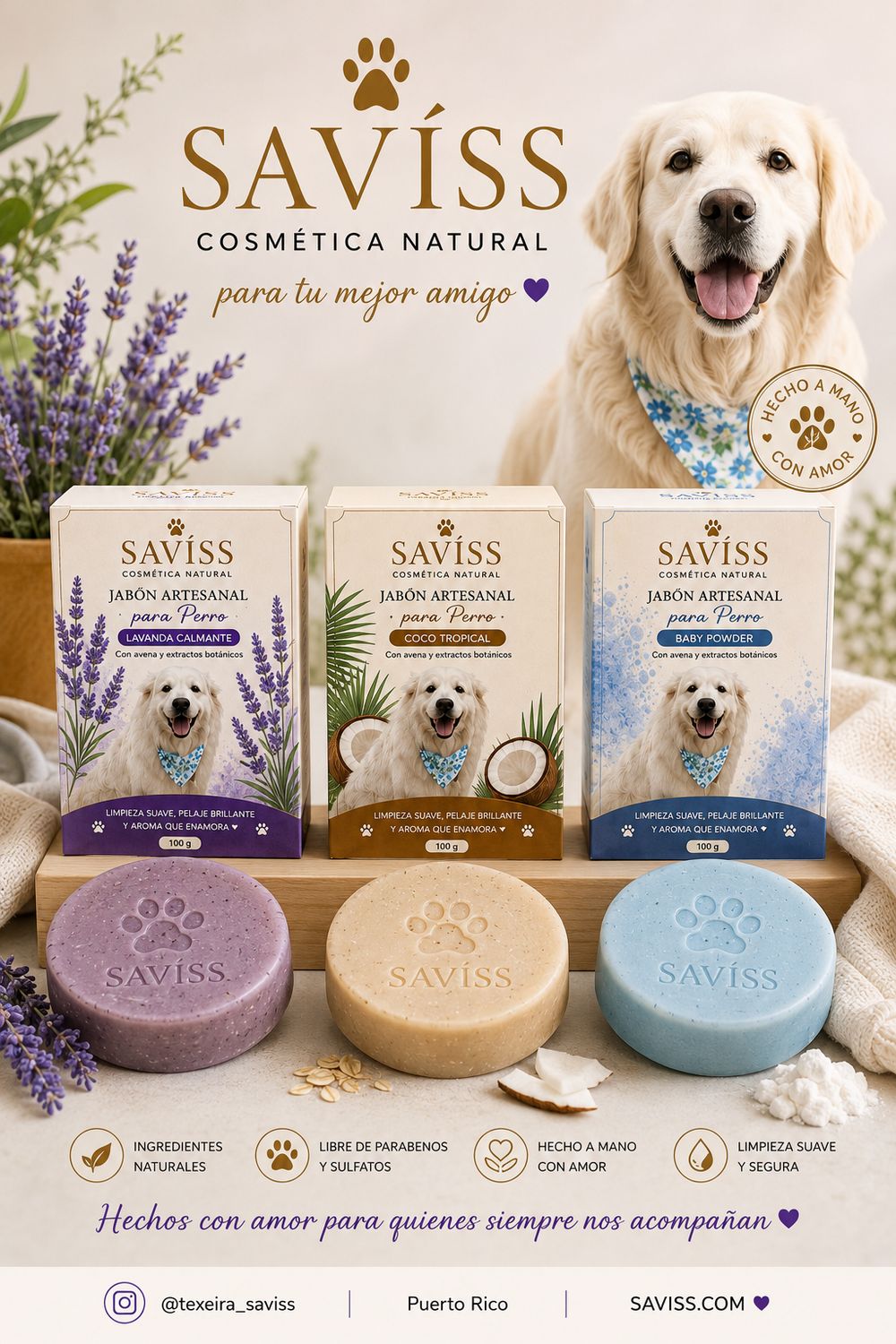Jabón Artesanal  para Perros SAVÍSS