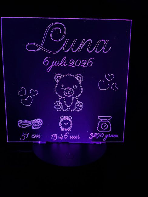 LED verlichting geboorte gepersonaliseerd