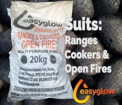 50x20Kg Smokeless Coal Ovoids,  Large for Cookers SL-LGE50
