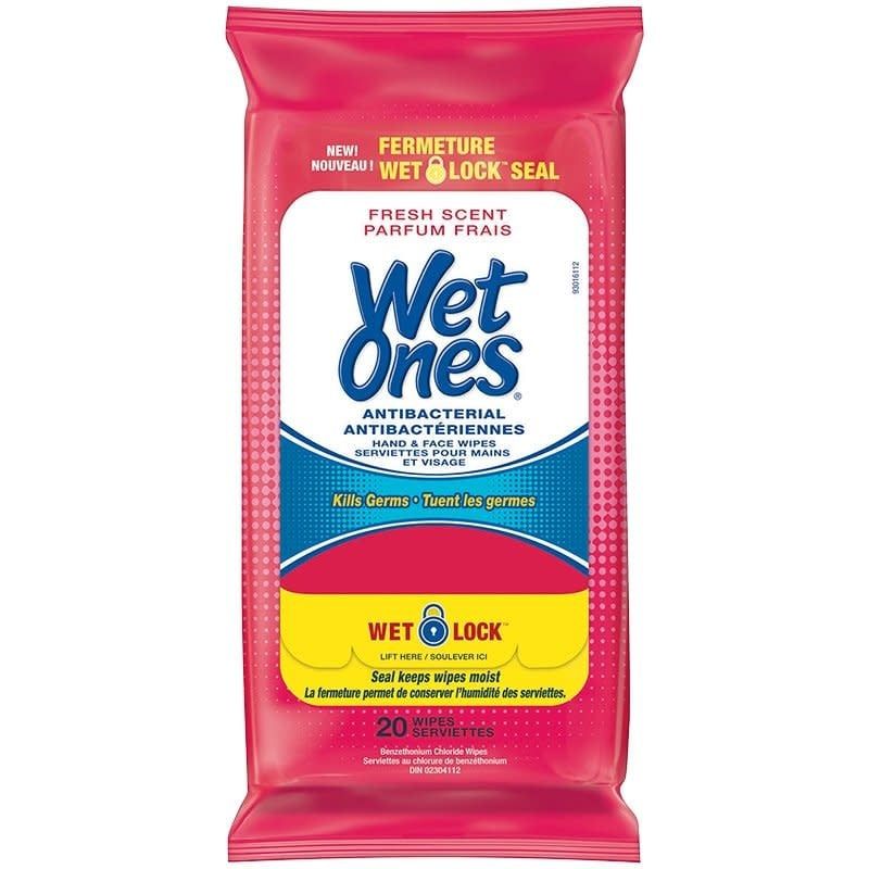 Wet Ones Antibacterial Hand Wipes 20  Pack
