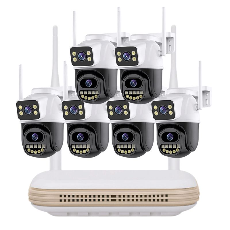 KIT DE CAMARAS DE SEGURIDAD, JUEGO DE 6 CAMARAS, MODELO XMA33 CCTV WIRELESS, WIFI, EXTERIORES, PTZ, CAMARA HD 6MP, DOS LENTES,  AUDIO DE 2 VIAS, CONTRA AGUA IP66