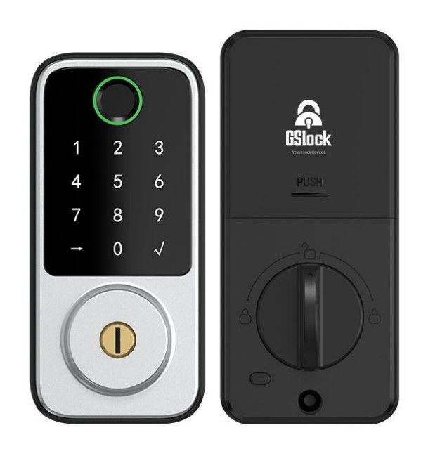 CERRADURA INTELIGENTE PARA PUERTA DE ENTRADA MODELO GSLOCK RF-DS06 COLOR PLATEADO
