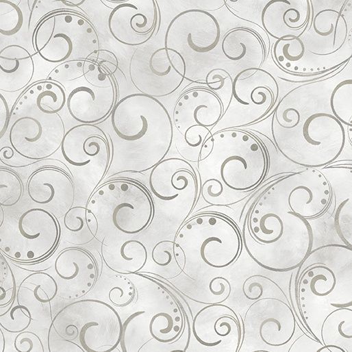 Swirling Splendor Light Gray 108&quot; Wide Width