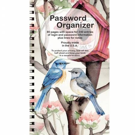 Password Organizer Book - Birds