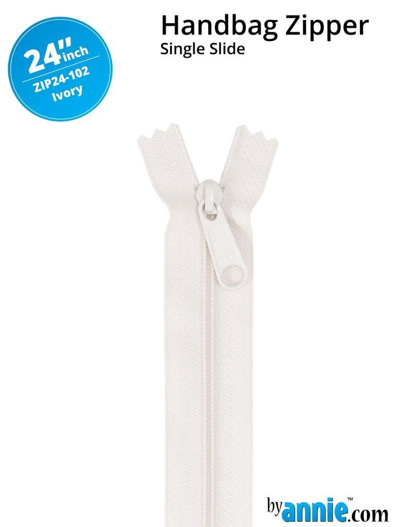 24&quot; Handbag Zipper - Ivory