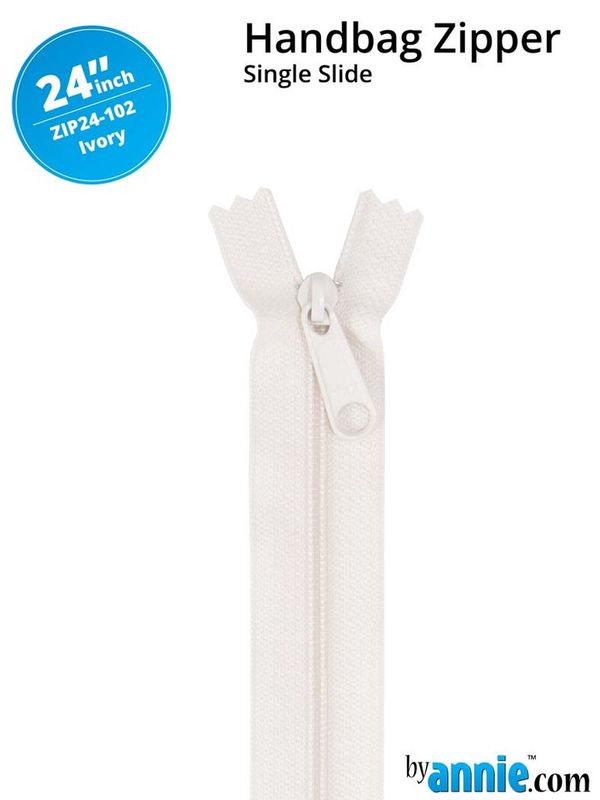 24&quot; Handbag Zipper - Ivory