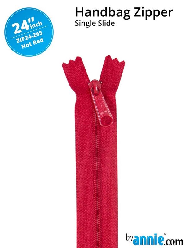 24&quot; Handbag Zipper - Hot Red