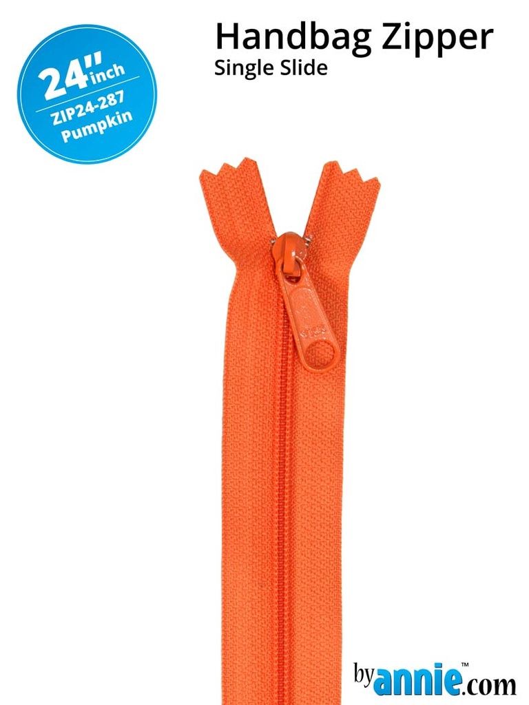 24&quot; Handbag Zipper - Pumpkin Orange