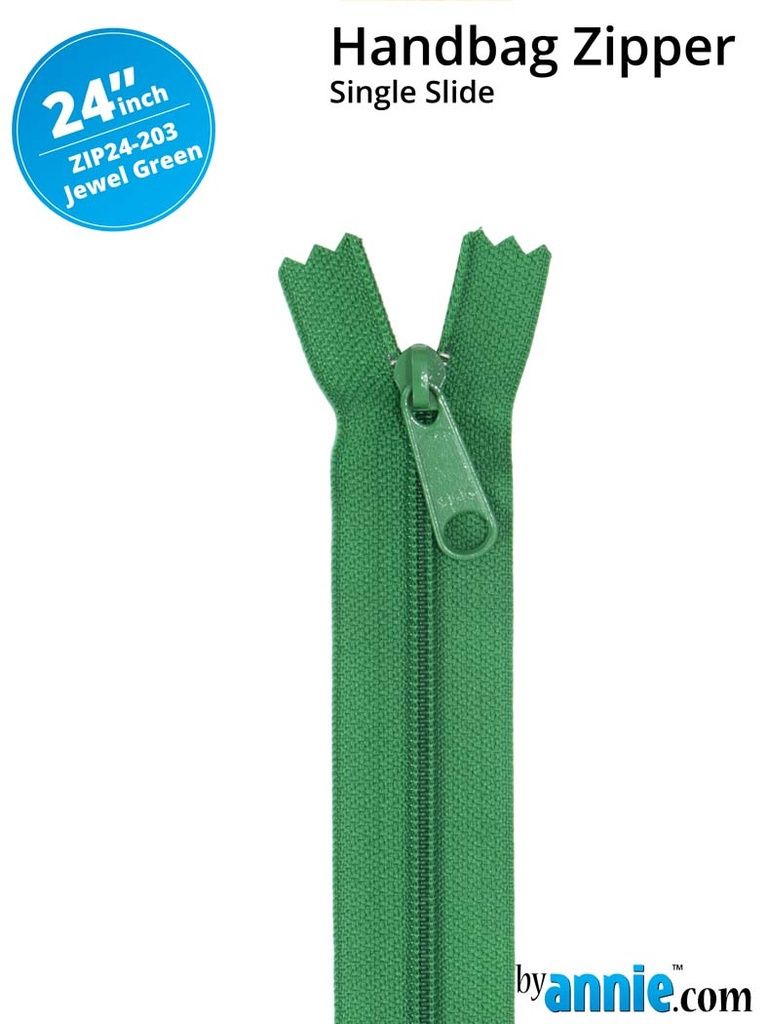 24&quot; Handbag Zipper - Jewel Green