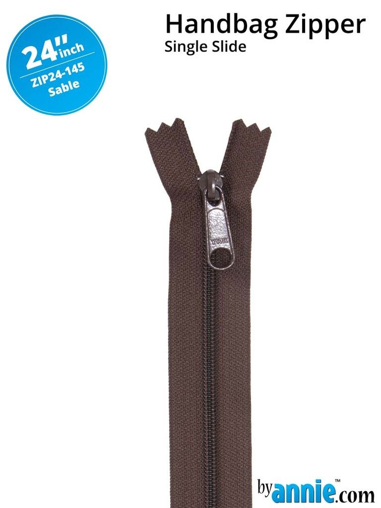 24&quot; Handbag Zipper - Sable Brown