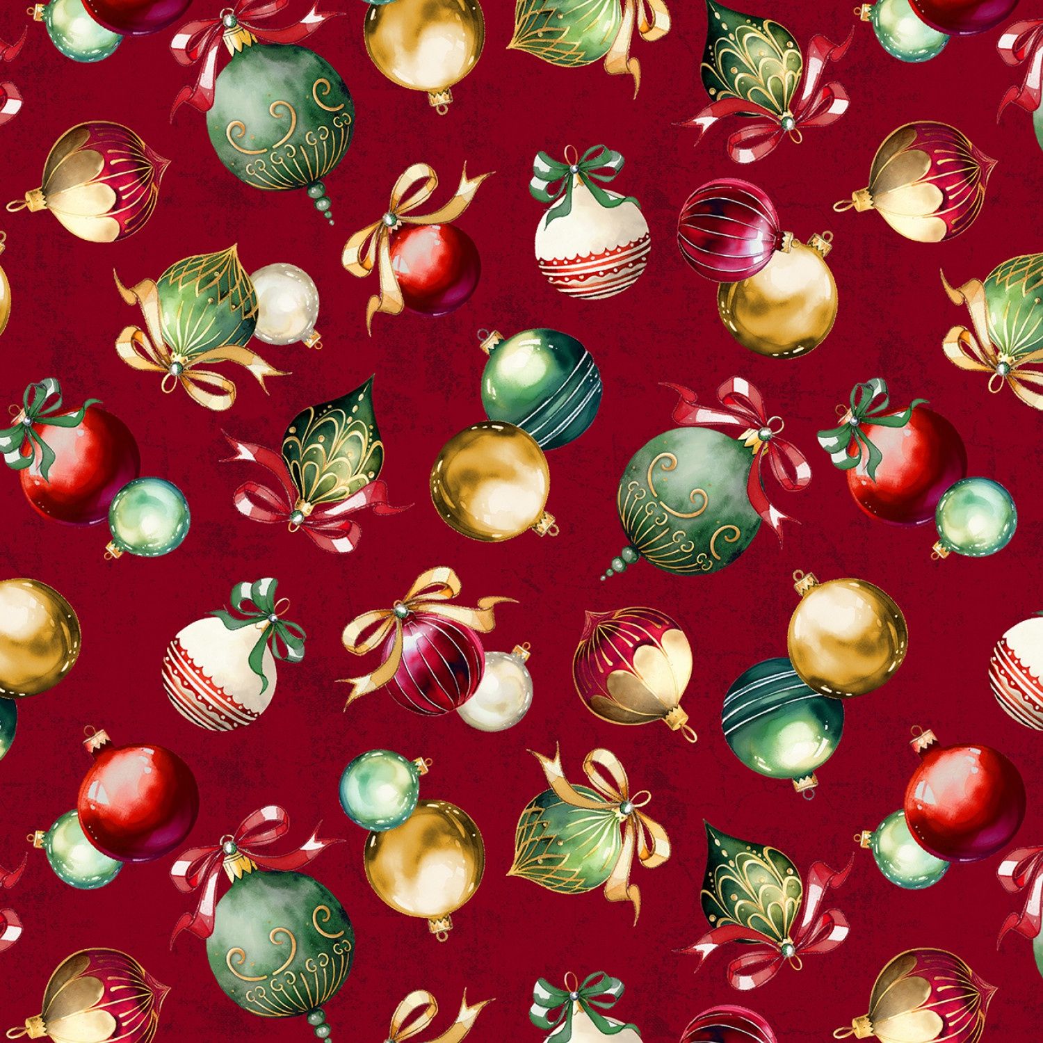 Holiday Splendor, Material: Ornaments on Red