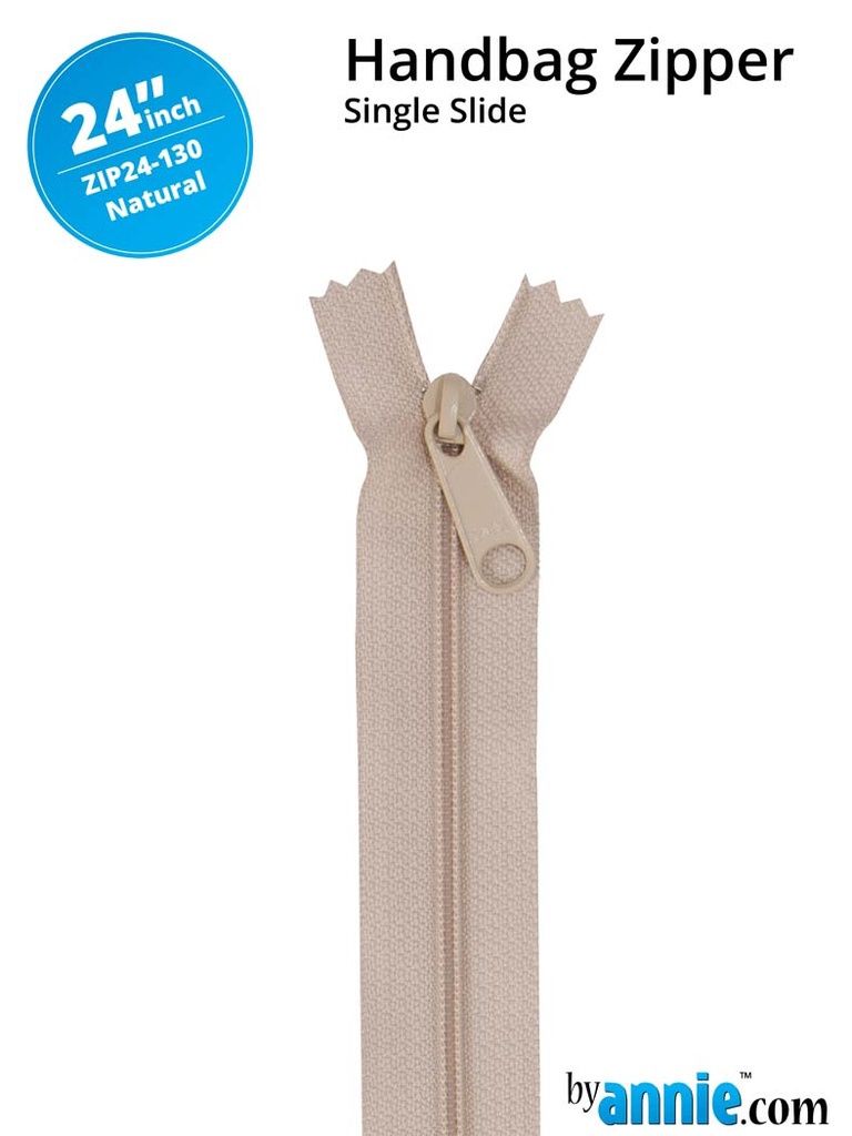 24&quot; Handbag Zipper - Natural