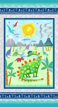 Dinosaur Kingdom - Lt Teal Panel