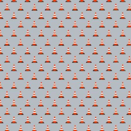 Work Zone - Cones on Gray - 50% Off!