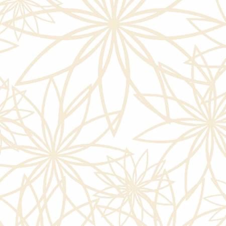 Beige Floral on Off White 3yds WW Backing