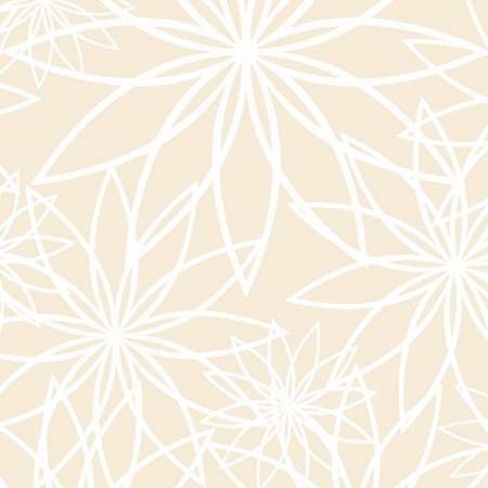 Off White Floral on Beige 3yds WW Backing