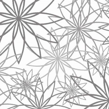 Beautiful Backings 108&quot; - Gray Floral on White - Clearance 50% Off!