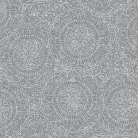 Vespa - Gray Tossed Mandalas 118in Wide Width