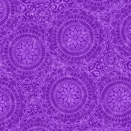 Vespa - Plum Tossed Mandalas 118in Wide Width