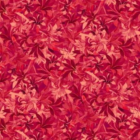 Shadow Leaves in Red 108in Wide Width