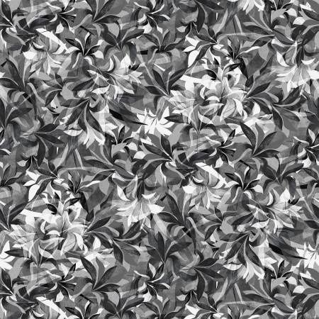 Shadow Leaves in Black 108in Wide Width