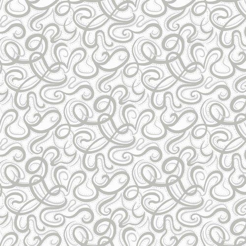 Infinity Gray Script on White 72&quot; x 108&quot; WW