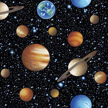 Space Race - Multi Planets 58&quot; x 108&quot; WW