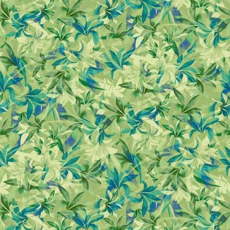 Shadow Leaves in Green 108in Wide Width