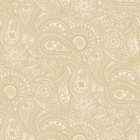Paisley Paradise - Beige Large Paisley 108in Wide Width