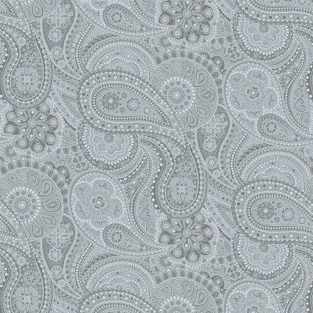 Paisley Paradise - Gray Large Paisley 108in Wide Width