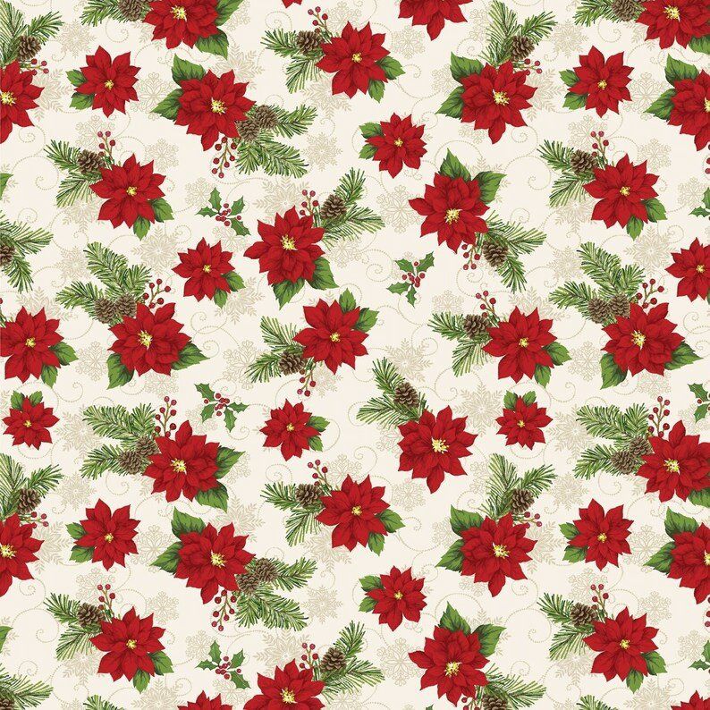 Joy Of The Season - Poinsettas on Cream