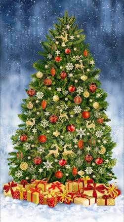 Fancy Christmas Tree Panel