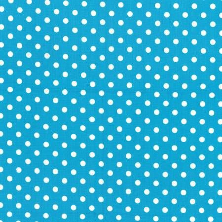 Dumb Dots - Med White Polka Dots on Bright Blue
