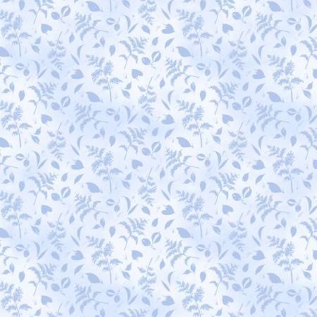 Dreaming In Blue - Leaf Toss on Light Blue