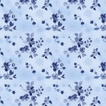 Dreaming In Blue - Bouquet Toss on Medium Blue