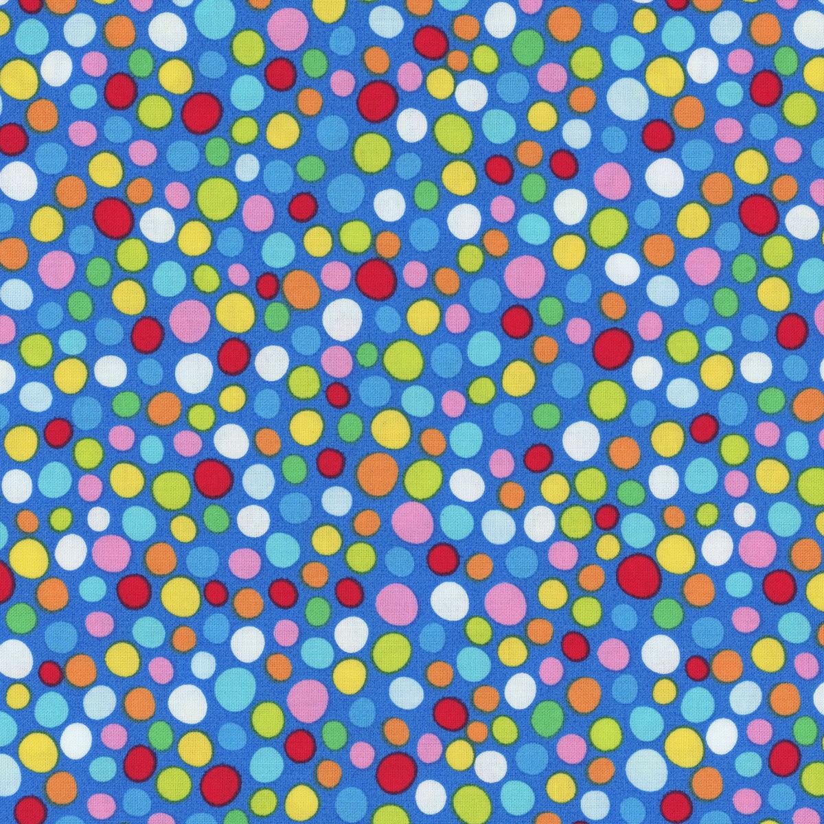 Multi Colored Dot on Royal Blue