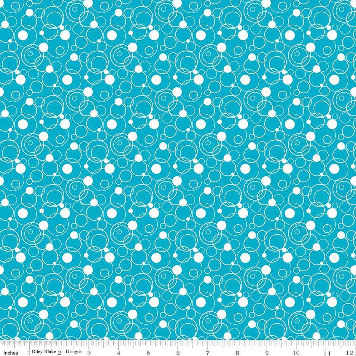 White Circles on Turquoise
