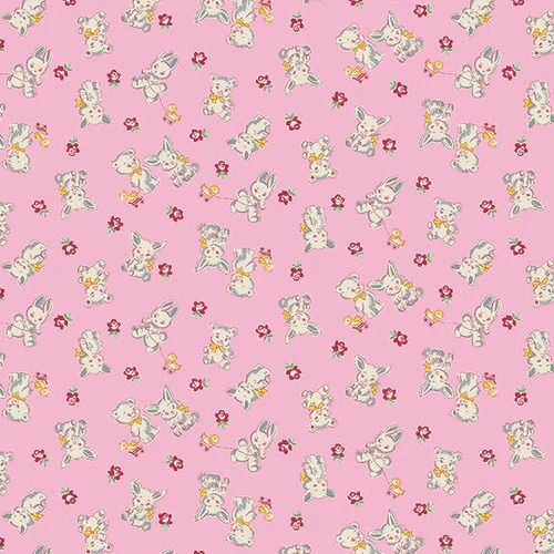 Nana Mae 6 - Bunnies and Bears on Pink