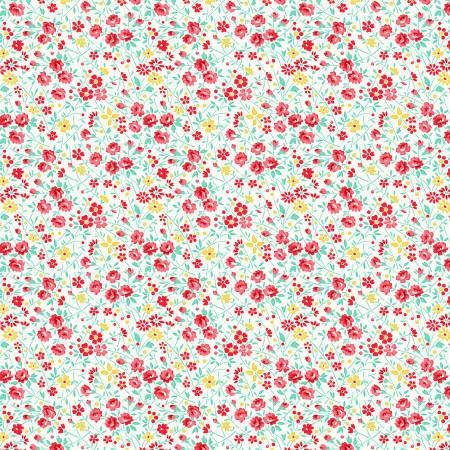Nana Mae 7 - Cream/Red Wild Flowers
