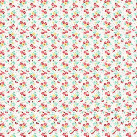 Nana Mae 7 - Cream/Red Spaced Daisies
