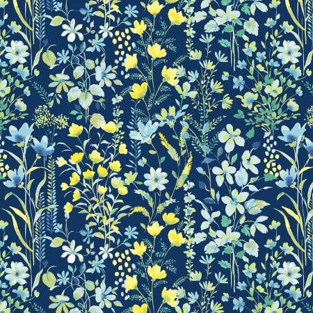 Buttercup - Navy Flower Garden